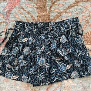 Ulla Johnson Cotton Floral Patterned Short - Navy Blue - size 8